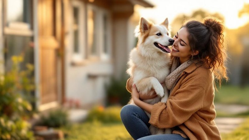 Blog section — Woman hugging rescue dog at shelter