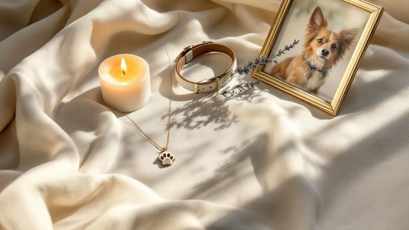 Pet memorial keepsakes still life
