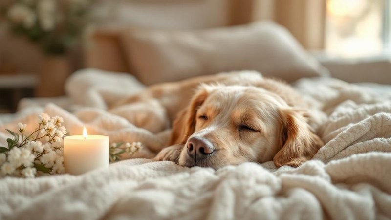 Blog section — Senior dog with memorial candle